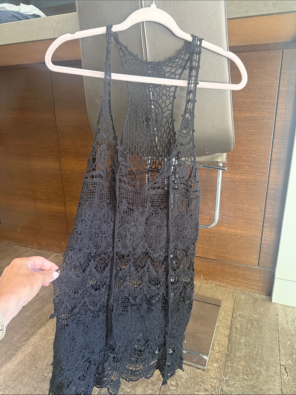Black Crochet Tank Cover-Up